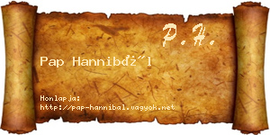 Pap Hannibál névjegykártya